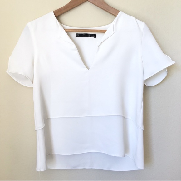 Zara Tops - Zara basic white top l XS